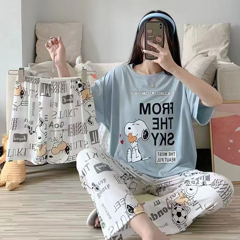 Summer Cotton Pajama Suit – Soft & Breathable Sleepwear for Women-40016